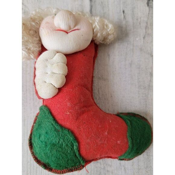 Plush stocking little girl handmade ornament Xmas - Picture 4 of 7